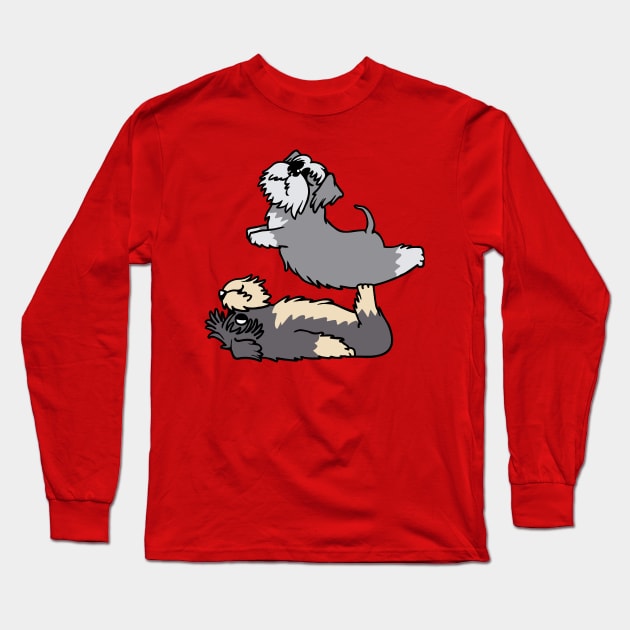 Acroyoga Schnauzer Long Sleeve T-Shirt by huebucket